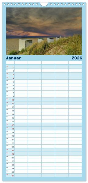 Produktbild: Familienplaner 2026 - Zeeland - Wasser, Sand und Meer mit 5 Spalten (Wandkalender, 21 x 45 cm) CALVENDO