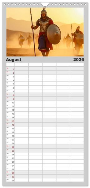 Produktbild: Familienplaner 2026 - Krieger - Im Wandel der Zeit mit 5 Spalten (Wandkalender, 21 x 45 cm) CALVENDO