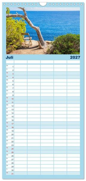 Produktbild: Familienplaner 2027 - Mallorcas Ostk&uuml;sten-Momente mit 5 Spalten (Wandkalender, 21 x 45 cm) CALVENDO