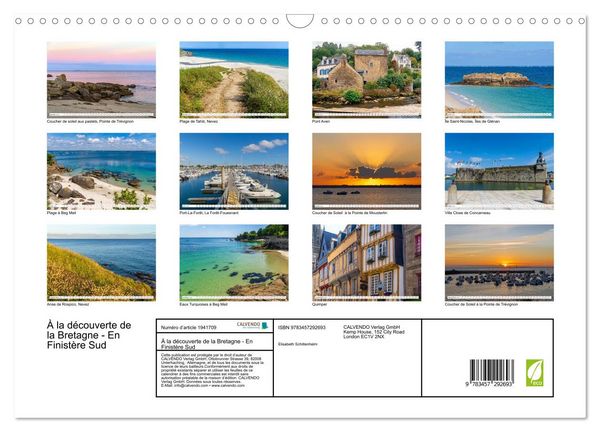 Produktbild: &Agrave; la d&eacute;couverte de la Bretagne - En Finist&egrave;re Sud (Calendrier mural 2026 DIN A3 vertical), CALVENDO calendrier mensuel