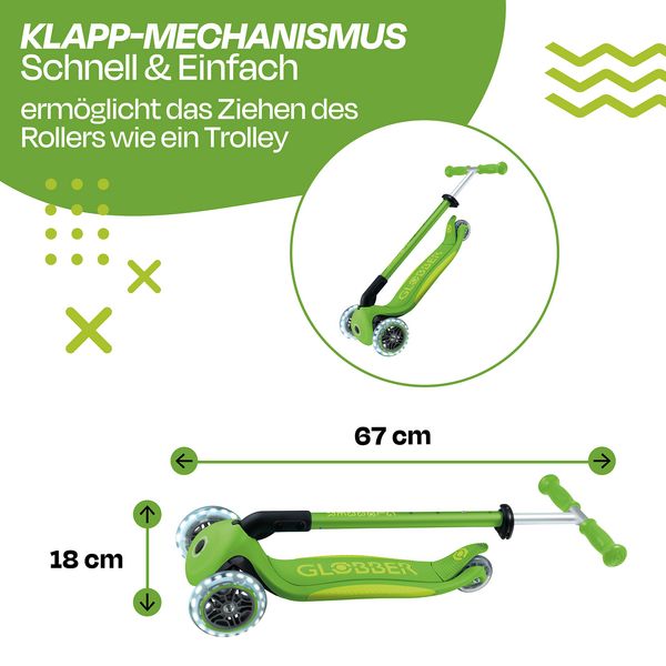 Produktbild: GLOBBER ELITE LIGHTS gr&uuml;n, mit Leuchtrollen
