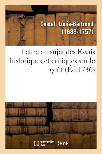 Produktbild: Lettre au sujet des Essais historiques et critiques sur le go&ucirc;t