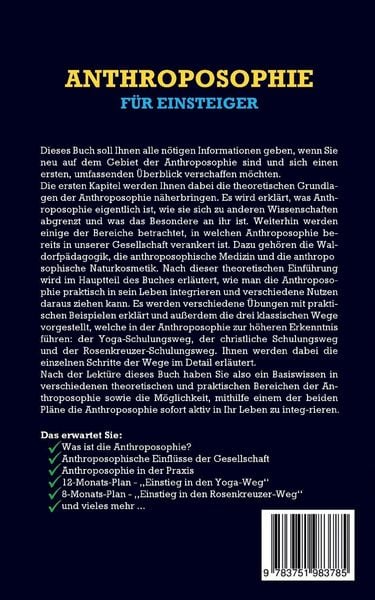 Produktbild: Anthroposophie f&uuml;r Einsteiger: Wie Sie die Weltanschauung der Anthroposophie lei