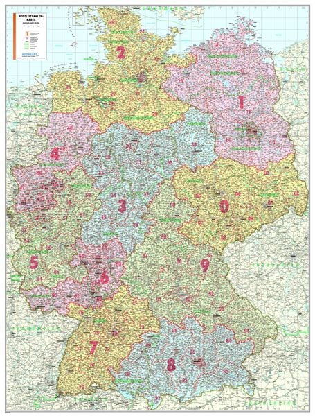 Produktbild: Postleitzahlenkarte Deutschland als Poster