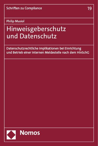 Hinweisgeberschutz Und Datenschutz Von Philip Musiol - Buch | Thalia