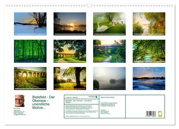 Produktbild: Bielefeld - Der Obersee - unendliche Motive... (Wandkalender 2026 DIN A2 quer), CALVENDO Monatskalender
