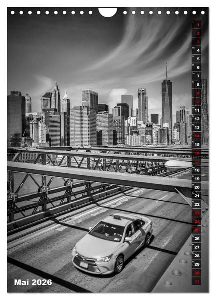 Produktbild: NEW YORK CITY Monochrome Stadtansichten (Wandkalender 2026 DIN A4 hoch), CALVENDO Monatskalender