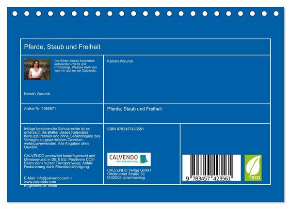 Produktbild: Pferde, Staub und Freiheit (Tischkalender 2026 DIN A5 quer), CALVENDO Monatskalender