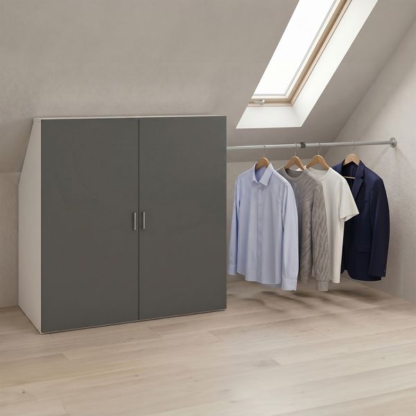 Produktbild: Dachschr&auml;gen Kleiderschrank mit Stange Dacho L
