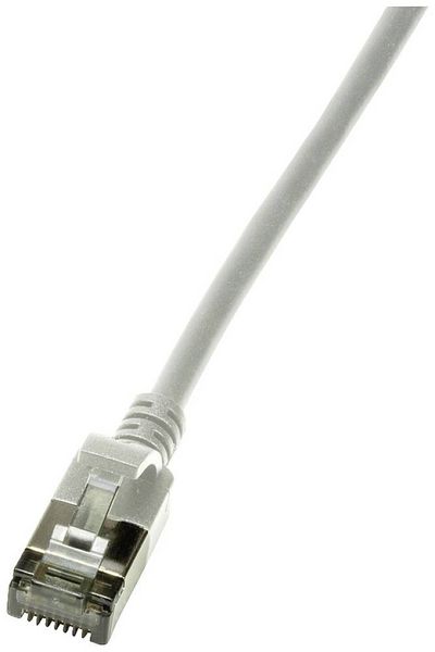 Produktbild: LogiLink CQ9042S RJ45 Patchkabel CAT 6a U/FTP 1.50 m Grau extrem d&uuml;nn, Flammwidrig, Flexibel, Folienschirm, Halogenfrei, mit Rastnasenschutz