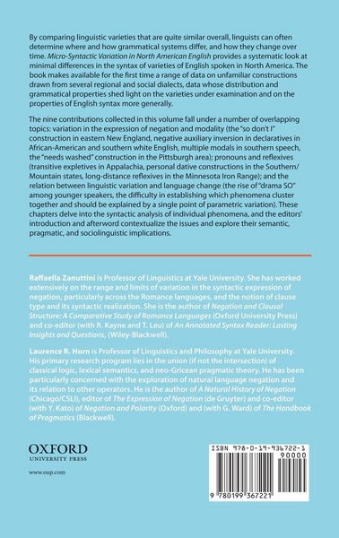 Produktbild: Micro-Syntactic Variation in North American English