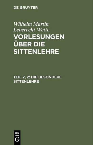 Produktbild: Die besondere Sittenlehre