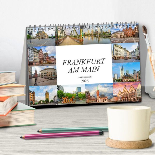 Produktbild: Frankfurt am Main Impressionen (Tischkalender 2026 DIN A5 quer), CALVENDO Monatskalender