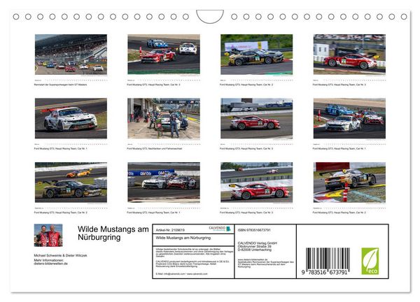 Produktbild: Wilde Mustangs am N&uuml;rburgring (Wandkalender 2026 DIN A4 quer), CALVENDO Monatskalender