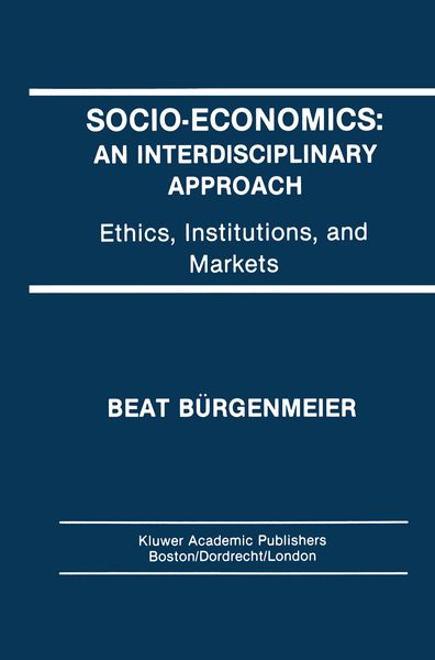 Produktbild: Socio-Economics: An Interdisciplinary Approach