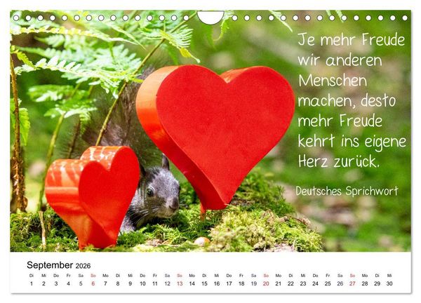 Produktbild: Der literarische Eichh&ouml;rnchen-Kalender (Wandkalender 2026 DIN A4 quer), CALVENDO Monatskalender
