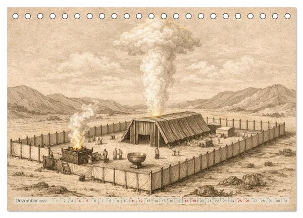 Produktbild: Die Ger&auml;te in der Stiftsh&uuml;tte - Bilder und hebr&auml;ische Begriffe (Tischkalender 2027 DIN A5 quer), CALVENDO Monatskalender