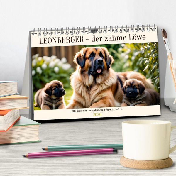 Produktbild: Leonberger - der zahme L&ouml;we (Tischkalender 2026 DIN A5 quer), CALVENDO Monatskalender