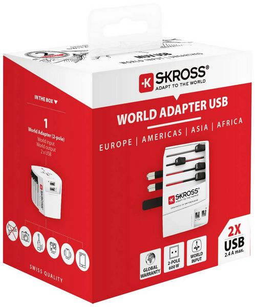 Produktbild: Skross 1.302960 Reiseadapter MUV USB (2xA)