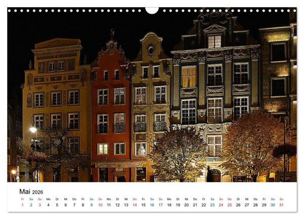 Produktbild: Das alte Danzig - Ein Stadtbummel am Abend (Wandkalender 2026 DIN A3 quer), CALVENDO Monatskalender