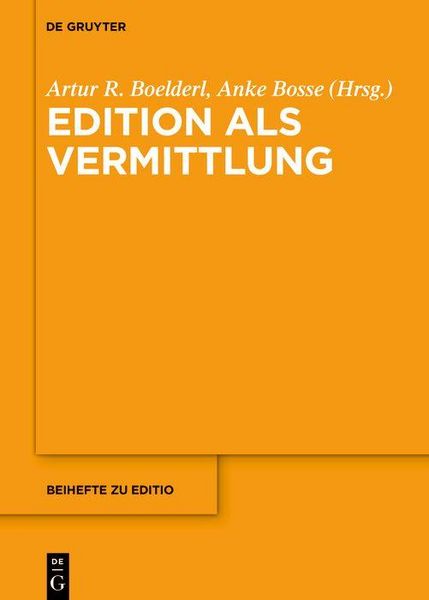 Produktbild: Edition als Vermittlung
