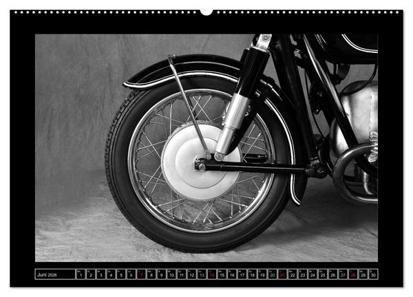 Produktbild: BMW R69S in schwarzweiss (Wandkalender 2026 DIN A2 quer), CALVENDO Monatskalender