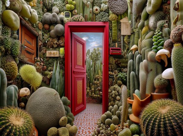 Produktbild: CALVENDO Puzzle Geheime T&uuml;r im Kaktuswald | 2000 Teile Lege-Gr&ouml;&szlig;e 90x67cm Foto-Puzzle f&uuml;r gl&uuml;ckliche Stunden
