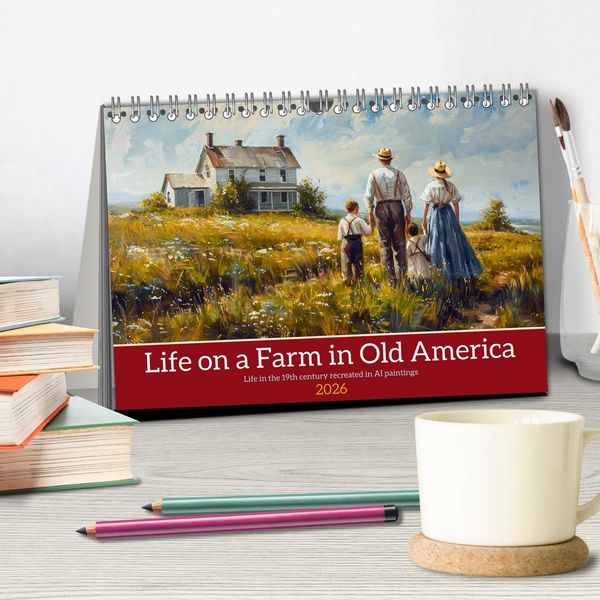 Produktbild: Life on a Farm in Old America (Desk Calendar 2026 DIN A5 landscape), CALVENDO 12 Month DeskCalendar