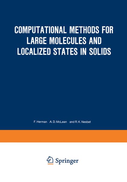 Produktbild: Computational Methods for Large Molecules and Localized States in Solids