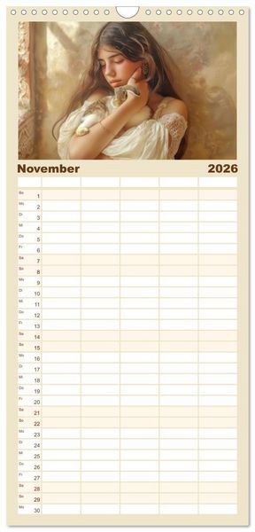 Produktbild: Familienplaner 2026 - Tierliebe - In exotischer Umgebung mit 5 Spalten (Wandkalender, 21 x 45 cm) CALVENDO