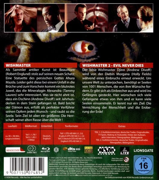 Produktbild: Wishmaster 1 & 2 (Uncut) [2 BRs]