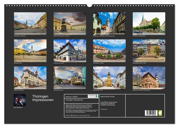 Produktbild: Th&uuml;ringen Impressionen (Wandkalender 2026 DIN A2 quer), CALVENDO Monatskalender
