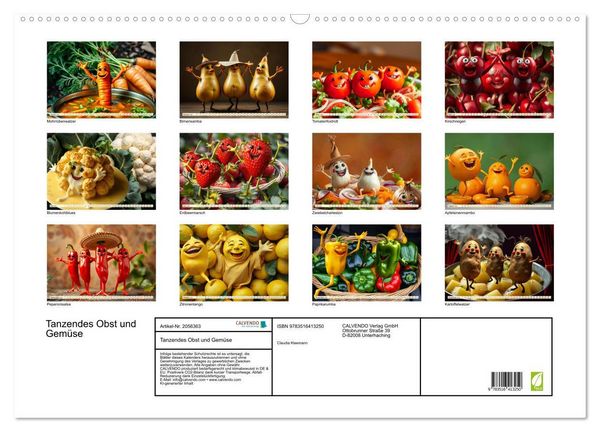 Produktbild: Tanzendes Obst und Gem&uuml;se (Wandkalender 2026 DIN A2 quer), CALVENDO Monatskalender