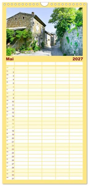 Produktbild: Familienplaner 2027 - Dorfidyllen in Frankreich mit 5 Spalten (Wandkalender, 21 x 45 cm) CALVENDO