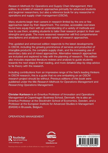 Produktbild: Research Methods for Operations and Supply Chain Management