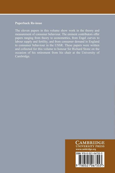 Essays in the Theory and Measurement of Consumer Behaviour