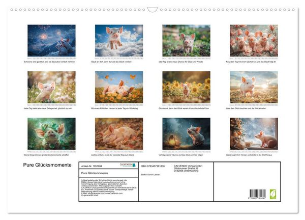 Produktbild: Pure Gl&uuml;cksmomente (Wandkalender 2026 DIN A2 quer), CALVENDO Monatskalender