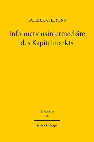 Produktbild: Informationsintermedi&auml;re des Kapitalmarkts