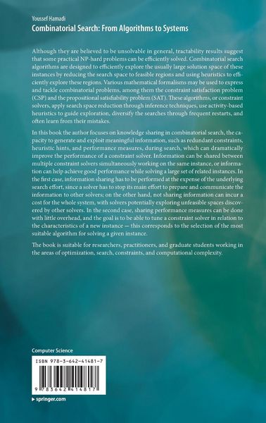 Produktbild: Combinatorial Search: From Algorithms to Systems