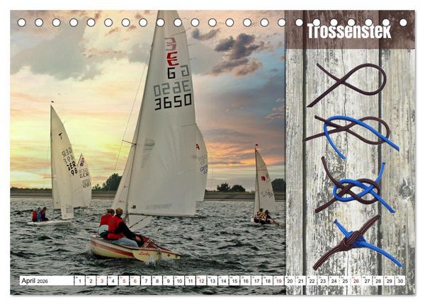 Produktbild: Schnittige Jollen - wichtige Knoten (Tischkalender 2026 DIN A5 quer), CALVENDO Monatskalender