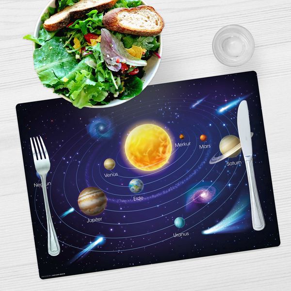 Produktbild: Tischsetmacher Tischset f&uuml;r Kinder Unser Sonnensystem II, aus hochwertigem Vinyl , 44 x 32 cm