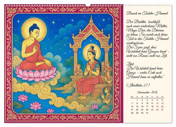 Produktbild: Siddhartas Pfad zum Buddha (hochwertiger Premium Wandkalender 2026 DIN A2 quer), Kunstdruck in Hochglanz