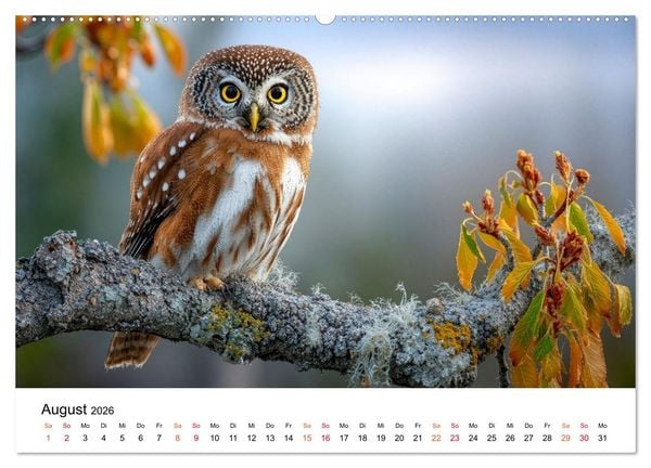 Produktbild: Eulen - Augen der Wildnis (hochwertiger Premium Wandkalender 2026 DIN A2 quer), Kunstdruck in Hochglanz