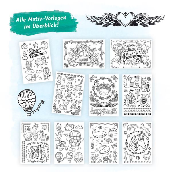 Produktbild: Tr&ouml;tsch Wundersch&ouml;ne Fensterbilder mit Kreidemarker Mappe mit Vorlagen und Kreidemarker Lustige Tiere