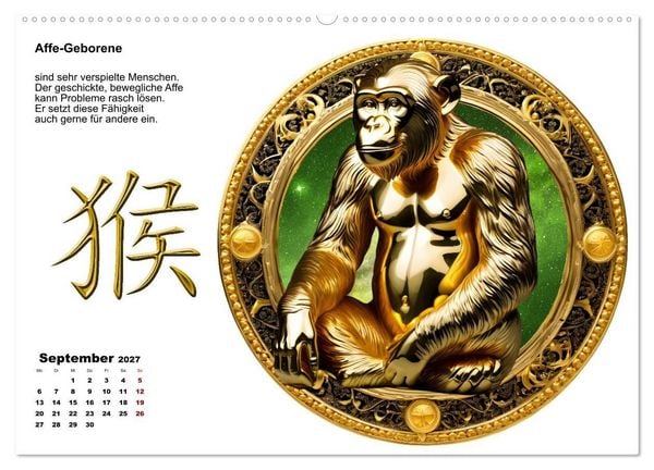 Produktbild: Chinesische Sternzeichen (hochwertiger Premium Wandkalender 2027 DIN A2 quer), Kunstdruck in Hochglanz