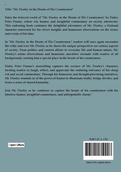 Produktbild: Mr. Dooley in the Hearts of His Countrymen
