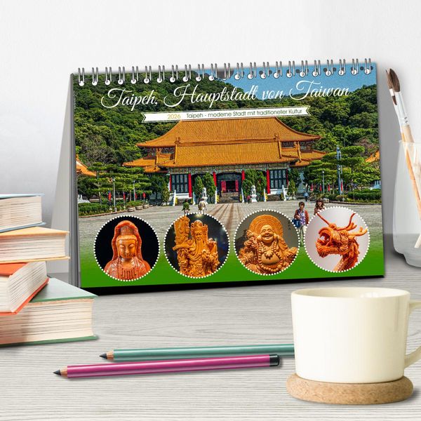 Produktbild: Taipeh, Hauptstadt von Taiwan (Tischkalender 2026 DIN A5 quer), CALVENDO Monatskalender