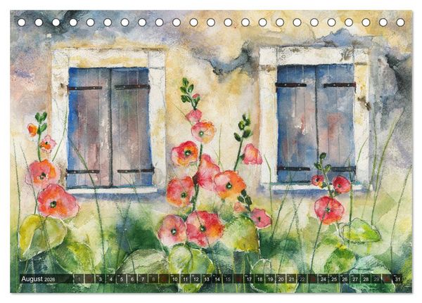 Produktbild: Garten Aquarelle (Tischkalender 2026 DIN A5 quer), CALVENDO Monatskalender
