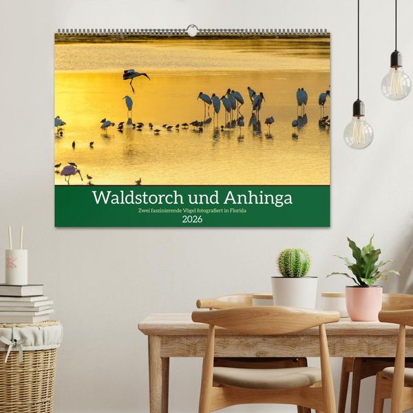 Produktbild: Waldstorch und Anhinga (Wandkalender 2026 DIN A2 quer), CALVENDO Monatskalender