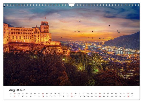 Produktbild: D&auml;mmerung in der Metropolregion Rhein-Neckar (Wandkalender 2026 DIN A3 quer), CALVENDO Monatskalender